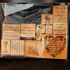 Set Of 12 Wedding/Baby Rubber Stamps Set